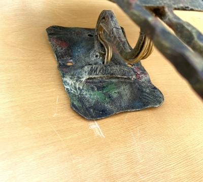 Salvino Marsura Large Brutalists Wrought iron Wall Lights