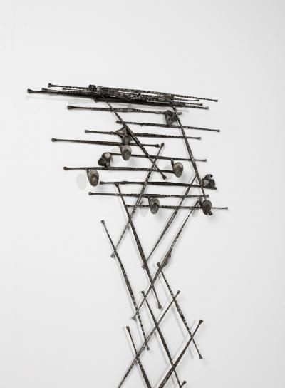 Salvino Marsura Unique Brutalist Sculptural Coat Hanger in Wrought Iron