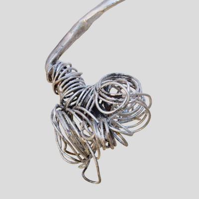 Salvino Marsura Unique sculptural Silver wrought iron wall or ceiling light by Salvino Marsura