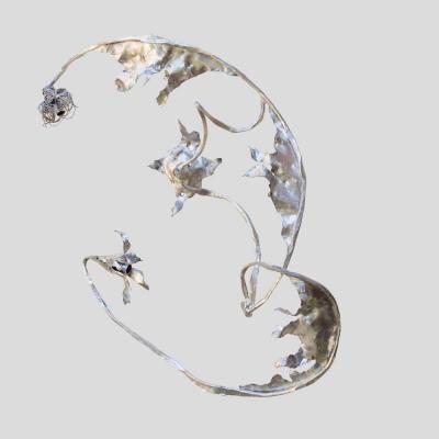 Salvino Marsura Unique sculptural Silver wrought iron wall or ceiling light by Salvino Marsura