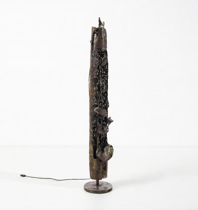 Salvino Marsura Wrought Iron Lighting Sculpture Floor Lamp by Salvino Marsura
