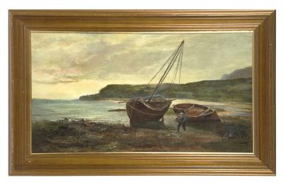 Sam Bough 2212 Oil On Canvas Titled Landing The Catch By Sam Bough RSA