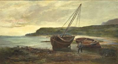 Sam Bough 2212 Oil On Canvas Titled Landing The Catch By Sam Bough RSA