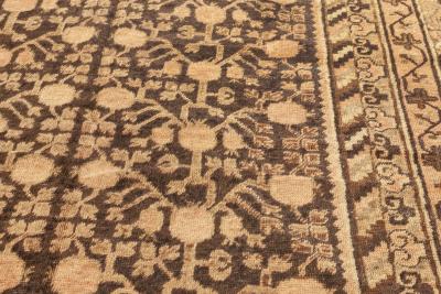 Samarkand Midcentury Brown and Beige with Pinkish Undertones Wool Rug