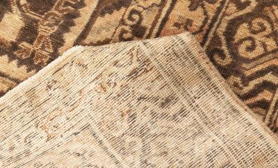 Samarkand Midcentury Brown and Beige with Pinkish Undertones Wool Rug