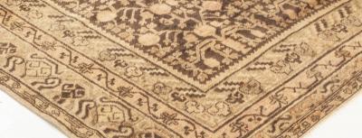 Samarkand Midcentury Brown and Beige with Pinkish Undertones Wool Rug