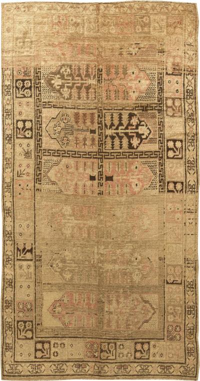 Samarkand Vintage Beige Handmade Wool Rug