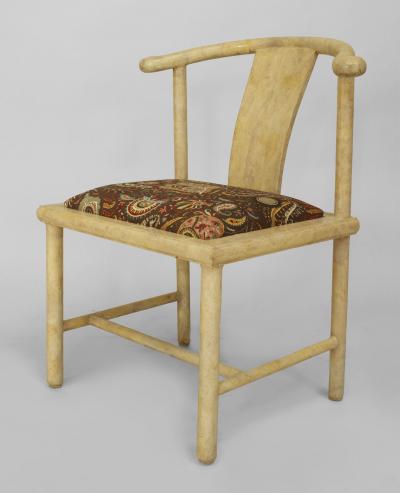 Samuel A Marx Set of 4 American Mid Century Modern White Parchment Side Chairs