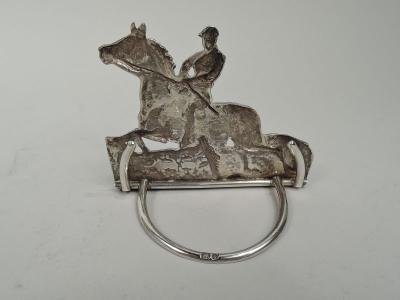 Samuel Jacob Set of 6 English Victorian Sterling Silver Horse Place Card Holders