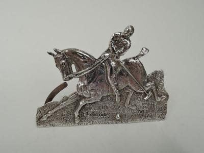 Samuel Jacob Set of 6 English Victorian Sterling Silver Horse Place Card Holders