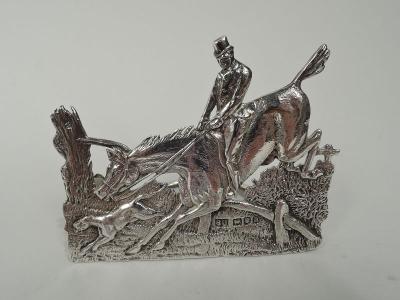 Samuel Jacob Set of 6 English Victorian Sterling Silver Horse Place Card Holders