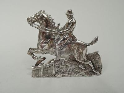 Samuel Jacob Set of 6 English Victorian Sterling Silver Horse Place Card Holders