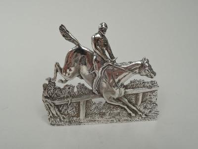 Samuel Jacob Set of 6 English Victorian Sterling Silver Horse Place Card Holders