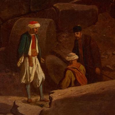 Samuel John Egbert Jones British Orientalist oil painting of Egyptian ruins by Samuel John Egbert Jones