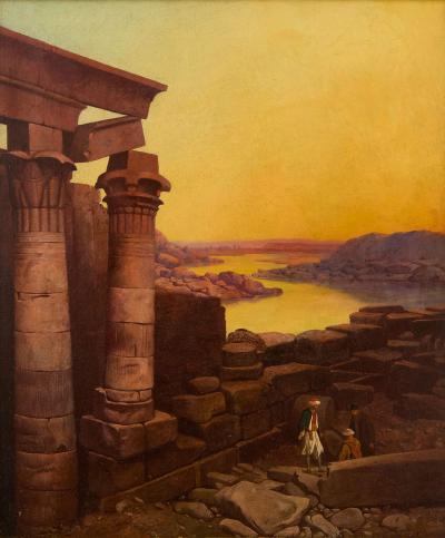 Samuel John Egbert Jones British Orientalist oil painting of Egyptian ruins by Samuel John Egbert Jones