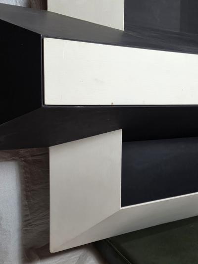 Samuel Kuddish Samuel Kudish Void 1 Black and White Cross Relief Tempura on Plywood 1977 78