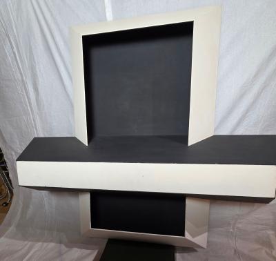 Samuel Kuddish Samuel Kudish Void 1 Black and White Cross Relief Tempura on Plywood 1977 78