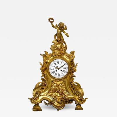 Samuel Marti Three Piece Clock by Samuel Marti Attributed Alfred Emmanuel Louis Beurdeley