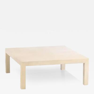 Samuel Marx A large parchment covered coffee or end table in the manner of Samuel Marx 