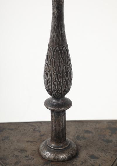Samuel Yellin Engraved Steel Candlestick