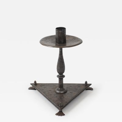 Samuel Yellin Engraved Steel Candlestick