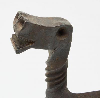 Samuel Yellin Pair of Figural Dragon Andirons In the Manner of Samuel Yellin 1930c 