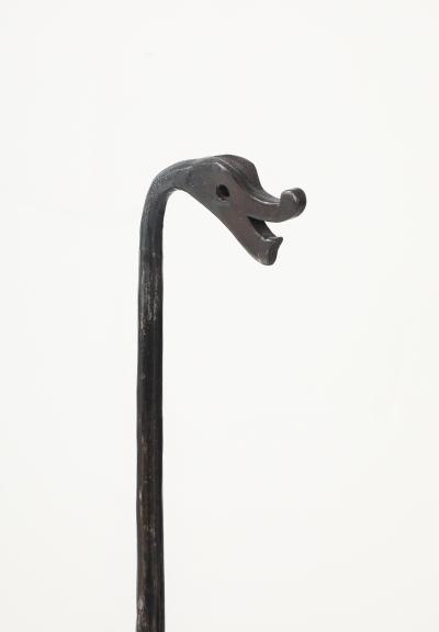 Samuel Yellin Rare floor lamp with creatures and mica shade