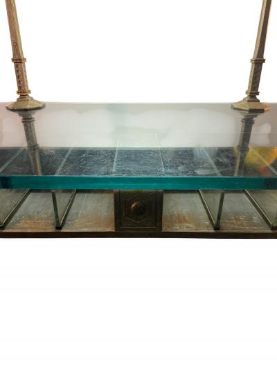 Samuel Yellin SUPERB BRONZE IRON BANK TABLE BY SAMUEL YELLIN FOR NYC FEDERAL RESERVE BANK