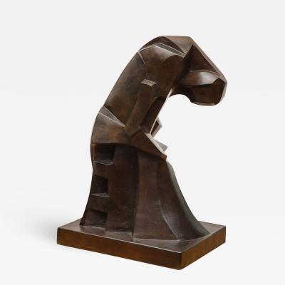 Sandor Banszky Bending Figure Monumental Bronze Sculpture by Sandor Banszky