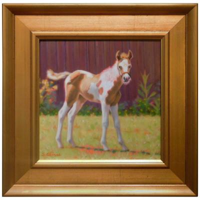 Sandra Eames Pony Up Small Oil Painting on Artist Board by Sandra Eames 2017