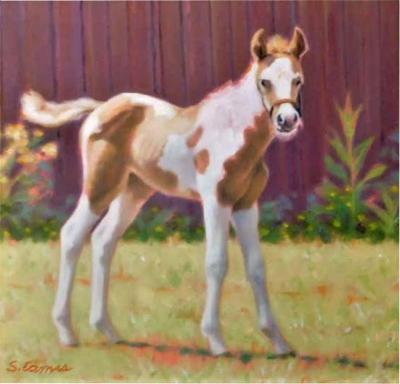 Sandra Eames Pony Up Small Oil Painting on Artist Board by Sandra Eames 2017