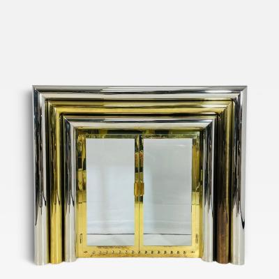 Sandro Petti Brass Chrome Fireplace Surround in the style of Sandro Petti