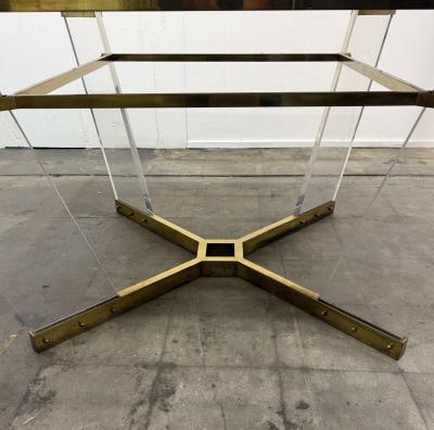 Sandro Petti Brass Lucite and Glass Dining Table Attributed to Sandro Petti Italy 1970s