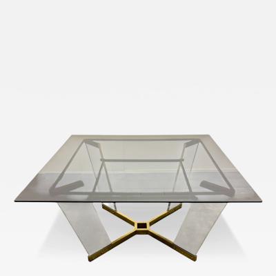 Sandro Petti Brass Lucite and Glass Dining Table Attributed to Sandro Petti Italy 1970s