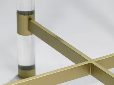 Sandro Petti Brass and lucite dining table by Sandro Petti for Metalarte 1970s