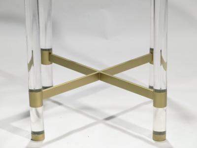 Sandro Petti Brass and lucite dining table by Sandro Petti for Metalarte 1970s