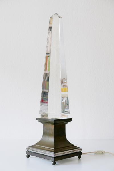 Sandro Petti Lucite Obelisk Table Lamp by Sandro Petti for Maison Jansen France 1970s