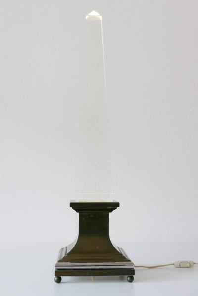 Sandro Petti Lucite Obelisk Table Lamp by Sandro Petti for Maison Jansen France 1970s