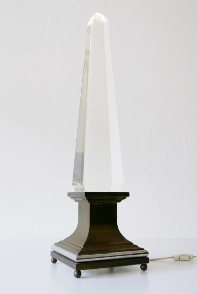 Sandro Petti Lucite Obelisk Table Lamp by Sandro Petti for Maison Jansen France 1970s