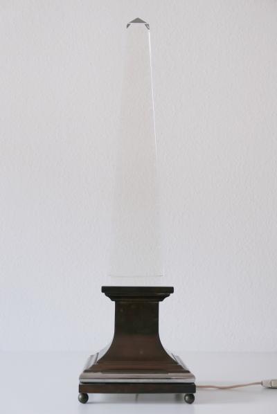 Sandro Petti Lucite Obelisk Table Lamp by Sandro Petti for Maison Jansen France 1970s