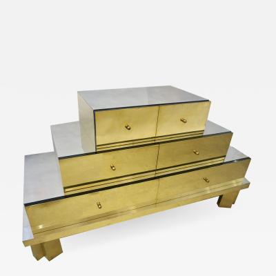 Sandro Petti Rare Vintage Sandro Petti 1960 Silver Nickel Gold Brass Modern Chest Console