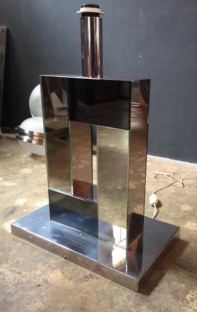 Sandro Petti Sandro Petti 1970s Italian Modern Chrome and Mirror Table Lamp 1970
