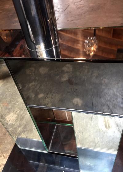Sandro Petti Sandro Petti 1970s Italian Modern Chrome and Mirror Table Lamp 1970