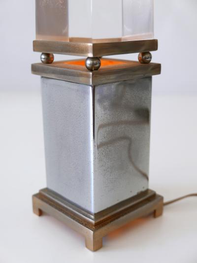 Sandro Petti Set of Two Lucite Obelisk Table Lamps by Sandro Petti for Maison Jansen France