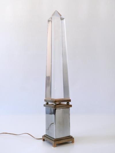 Sandro Petti Set of Two Lucite Obelisk Table Lamps by Sandro Petti for Maison Jansen France