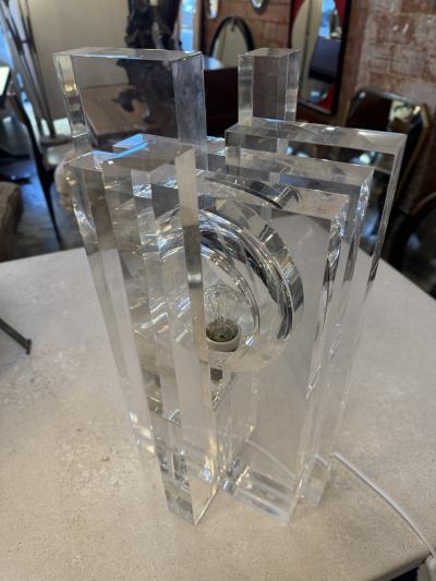 Sandro Petti Table Lamp in Acrylic by Sandro Petti for Maison Jansen 1970