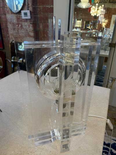 Sandro Petti Table Lamp in Acrylic by Sandro Petti for Maison Jansen 1970