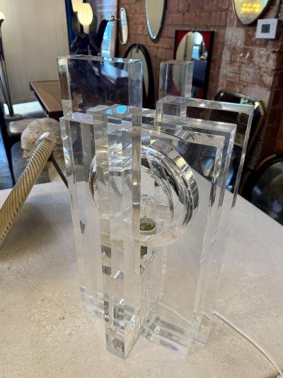 Sandro Petti Table Lamp in Acrylic by Sandro Petti for Maison Jansen 1970