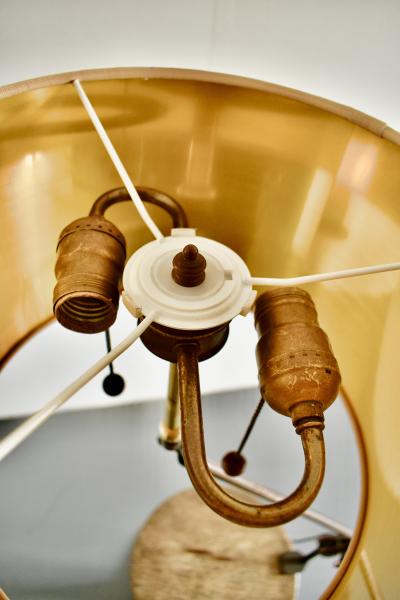 Sang Pil Bae 1920s O C White table lamp with cloth shade