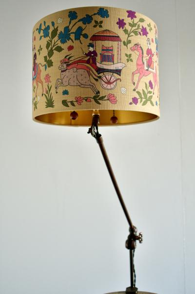 Sang Pil Bae 1920s O C White table lamp with cloth shade